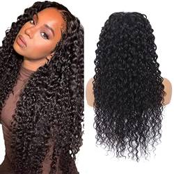 TQPQHQT Echthaar Perücke Human Hair Wig 4X4X1 Lace Closure Wig Brazilian Remy Hair Wig Hd Lace Front Wig With Baby Hair Natural Color Water Wave Wigs For Black Women 26 Zoll von TQPQHQT