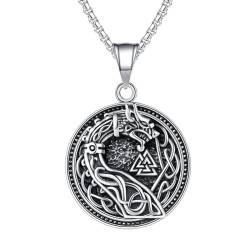 Viking Dragon Halskette Für Männer - Nordic Valknut Celtic Knot Dragon Anhänger Mit Edelstahlkette - Handgefertigter Street Gothic Vintage Animal Amulett Schmuck von TQWSVUM