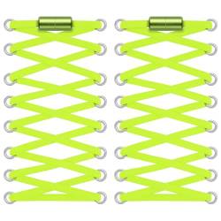 TQmate 2 Paar Elastische Schnürsenkel Ohne Binden, Elastische Schnürsenkel mit Schnellverschluss, Gummi Schuhbänder Geeignet für Trainer, Erwachsene und Kinder, Fluoreszierendes Grün (AF-1113) von TQmate
