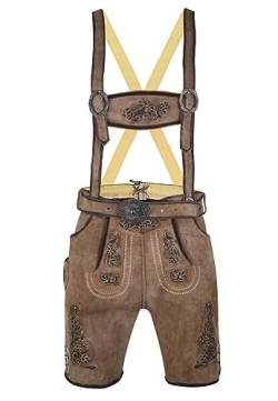 Trachten Men's Lederhosen Short Original Goat Suede Leather (Grau 54) von TR Martha