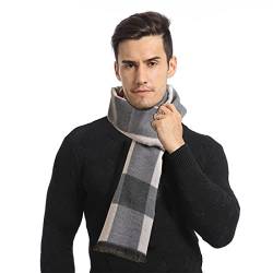 TRABIG Winterschal Weiches Warmes Kaschmir, Winter Schal Herren Langer Herrenschal Karierter, Strick Männerschal Classic und Elegant Plaid Männer von TRABIG