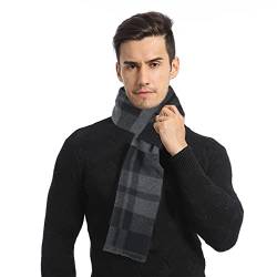 TRABIG Winterschal Weiches Warmes Kaschmir, Winter Schal Herren Langer Herrenschal Karierter, Strick Männerschal Classic und Elegant Plaid Männer von TRABIG