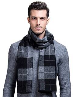 TRABIG Winterschal Weiches Warmes Kaschmir, Winter Schal Herren Langer Herrenschal Karierter, Strick Männerschal Classic und Elegant Plaid Männer von TRABIG