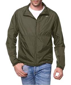 TRAILSIDE SUPPLY CO. Herren-Windbreaker-Jacke, leicht, verstaubar, winddicht und staubdicht, Martini Olive005 (ohne Kapuze), 4XL von TRAILSIDE SUPPLY CO.