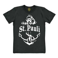 TRAKTOR® Anker I St. Pauli I T-Shirt Print I Damen & Herren I Rundhalskragen I kurzärmlig I schwarz I Lizenziertes Originaldesign I Größe M von TRAKTOR