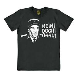 TRAKTOR® Louis de Funes I Nein! Doch! Ohhh! I T-Shirt Print I Damen & Herren I Rundhalskragen I kurzärmlig I schwarz I Lizenziertes Originaldesign I Größe M von TRAKTOR