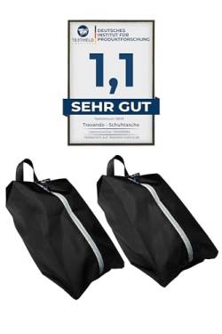 TRAVANDO Schuhtasche 2er Set - Wasserfeste Schuhbeutel Reise, Koffer, Gepäck - Schmutzabweisender Schuhsack Reise für Schuhe, Urlaub Shoebag Tasche zur Trennung von Schuhen Kleidung Reisezubehör von TRAVANDO