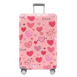 Travelkin Gepäckabdeckung, waschbar, kratzfest, passend für 45,7 - 81,3 cm Gepäck, Loving Hearts-Pink, L(26-28inch suitcase) von TRAVELKIN more than travel