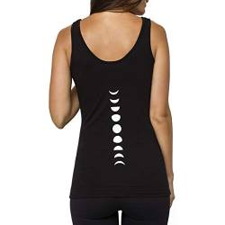 TREELANCE Bio-Baumwolle Yoga Workout Tank Top Spirituell Moon Shirts Tops Tees für Frauen - Schwarz - Mittel von TREELANCE