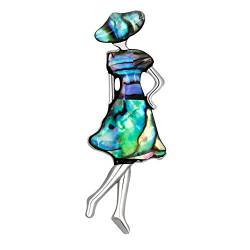 TREESTAR Abalone Paua Shell Mädchen Brosche schillernd Schädlingsbekämpfung Schädel Halskette Clip Pin Badge Tiere Corsage Kleid Zubehör von TREESTAR