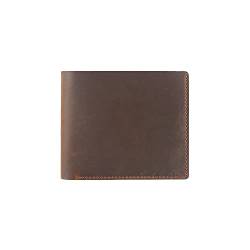 TREGOO Portemonnaie Herren Echtes Leder Brieftaschen Bifold Geldbörse Vintage Leder Clutch Männer Geldbörsen Retro Münze Tasche Männer Geldbörsen (Color : Bruin) von TREGOO