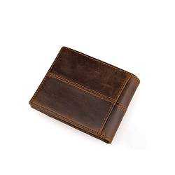 TREGOO Portemonnaie Herren Kuh Echtes Leder Männer Geldbörsen Mode Splice Geldbörse Preis Original Marke Brieftaschen, Gepäck und Taschen (Color : Black) von TREGOO