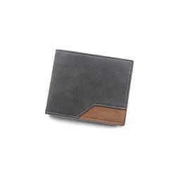 TREGOO Portemonnaie Herren Mode Männer Geldbörse Geld Tasche Solide Farbe Leder Business Kurze Brieftasche Vintage Multi-Card Weiche Geldbörse Münze Tasche (Color : B) von TREGOO