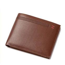 TREGOO Portemonnaie Herren Qualität Leder-Mann-Wallets Business Short 3 Falten-Geldbeutel-Kreditkarte-Halter-Mappe Männer Clip Geldsack Männlich Clutch (Color : Bruin) von TREGOO