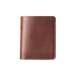 TREGOO Portemonnaie Herren Vintage Leder Männer Geldbörsen Retro Handgemachte minimalistische Geldbörse für Mann Kleine Geldbörse dünne männliche Geldbörsen (Color : A) von TREGOO