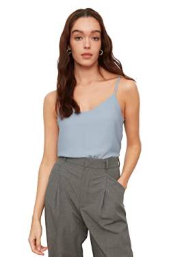 TRENDYOL Damen Basic Hanged Bluse. Blouse Westlich, Blau, 36 von TRENDYOL