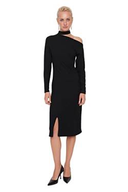 TRENDYOL Damen Cut Out Detailed Wick Knitting Dress Kleid, Schwarz, M EU von TRENDYOL