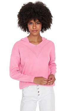 TRENDYOL Damen Einfarbiger Pullover mit Rundhalsausschnitt Sweatshirt, Rose, S EU von TRENDYOL