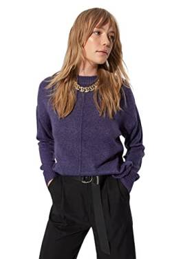 TRENDYOL Damen Einfarbiger Pullover mit Rundhalsausschnitt Sweatshirt, Violett, M EU von TRENDYOL