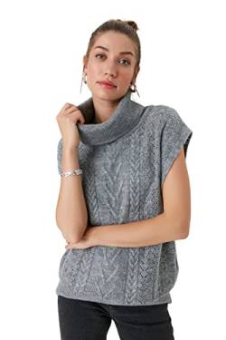 TRENDYOL Damen Fisherman Collar Knitwear Sweater, Anthrazit, S EU von TRENDYOL