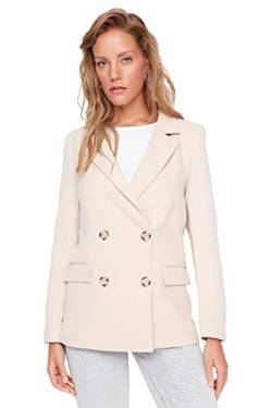 TRENDYOL Damen Headboard Trendyol Beige buttoned coat Beige , Beige, 34 EU von TRENDYOL