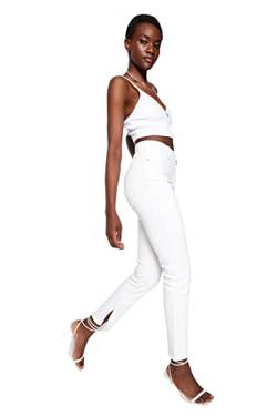 TRENDYOL Damen High Waist Bootcut & Flared Jeans, Weiß, 36 von TRENDYOL