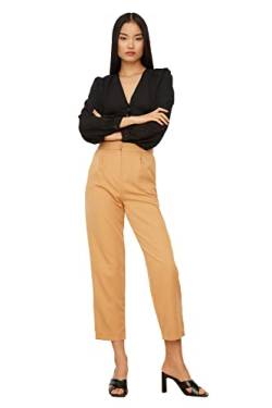 TRENDYOL Damen Hohe Taille Hosen Pants, Mink, 38 von TRENDYOL