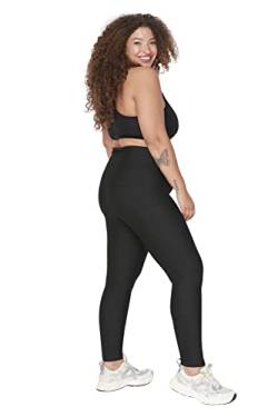 TRENDYOL Damen Hohe Taille Skinny Slim Fit Übergröße Oberschenkel Strumpfhose, Schwarz, XL von TRENDYOL