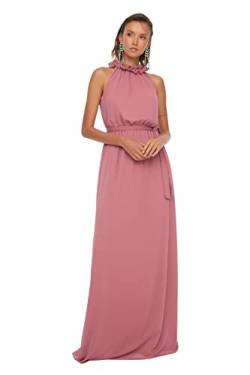 TRENDYOL Damen Maxi A-line, Regular Evening Dress and Prom Dress Kleid, Altrosa, 38 EU von TRENDYOL