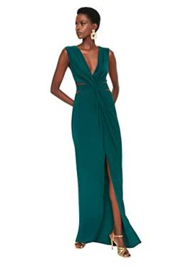 TRENDYOL Damen Maxi Shift Regular Abendkleid & Ballkleid Kleid, Smaragdgrün, 38 EU von TRENDYOL