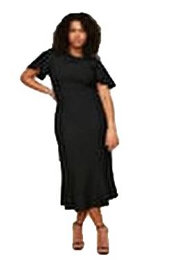 TRENDYOL Damen Midi Bodycon Regular Plus Size Dress, Schwarz, 44 Gro e Gr en EU von TRENDYOL