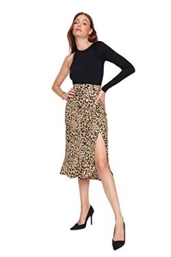 TRENDYOL Damen Midi Wrapover A-Linie Gewebter Rock, Camel, 42 von TRENDYOL