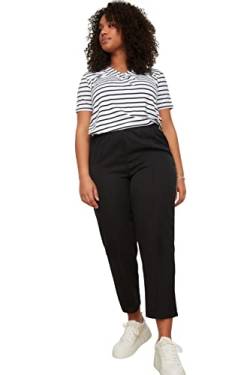 TRENDYOL Damen Normal Waist Straight Plus Size Pants, Schwarz, 42 Größen von TRENDYOL