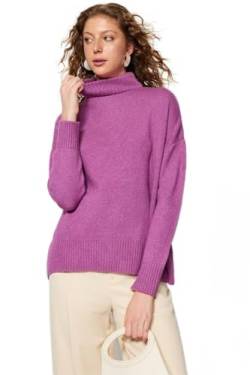 TRENDYOL Damen Oversize Basic Standing Collar Knitwear Sweater Pullover, Lila, M von TRENDYOL