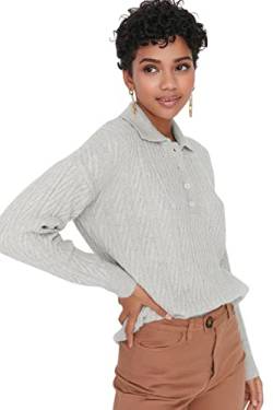 TRENDYOL Damen Plain Turtleneck Sweater Sweatshirt, Grau, M EU von TRENDYOL