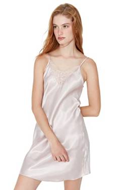 TRENDYOL Damen Powder Satin Nightdress Nightgown, Puder, S EU von TRENDYOL