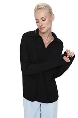 TRENDYOL Damen Pullover mit Rollkragen, Einfarbig Sweatshirt, Schwarz, S EU von TRENDYOL