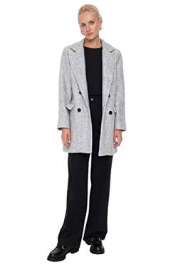 TRENDYOL Damen Regular Parkas Plain Webstoff Mantel Coat, Gray, 38 von TRENDYOL