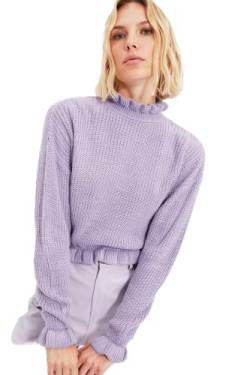 TRENDYOL Damen Rollkragenpullover, Einfarbig Sweatshirt, Violett, S von TRENDYOL