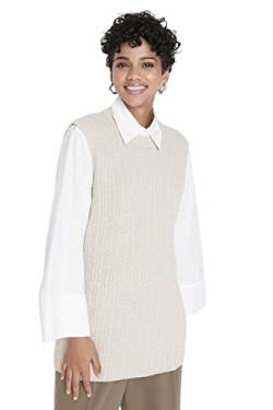 TRENDYOL Damen Rundhalsausschnitt Unifarben Regular Pullover Weste Sweater, Beige, L EU von TRENDYOL