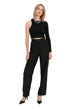 TRENDYOL Damen Schwarze Geräumige Hose Groß Pants Chino, Schwarz, 40 von TRENDYOL