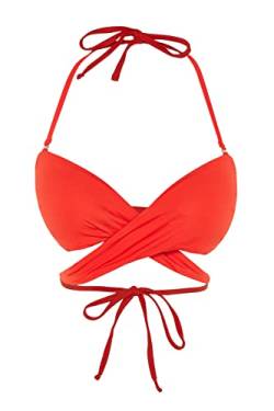 TRENDYOL Damen Strick-Bikinioberteil Bademode, Rot, 38 von TRENDYOL