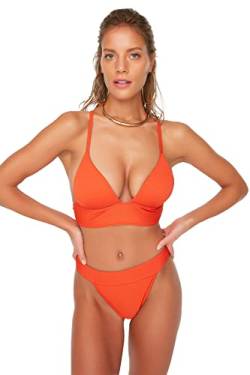 TRENDYOL Damen Strukturierter Bikini. Bikini Bottoms Contemporary, Orange, 40 von TRENDYOL