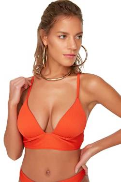 TRENDYOL Damen Textured Back Detailed Bikini Top, Orange, 40 EU von TRENDYOL