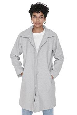 TRENDYOL Damen Trendyol Damen Design Regular Parkas Plain Webstoff Mantel Coat, Grau, 42 EU von TRENDYOL