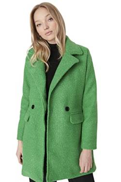 TRENDYOL Damen Trendyol Damen Figurbetont Straight Plain Webstoff Mantel Coat, Dunkelgrün, 34 EU von TRENDYOL