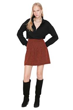 TRENDYOL Damen Trendyol Damen Mini A-linie Skater Gestrickt Rock Skirt, Braun, XL EU von TRENDYOL