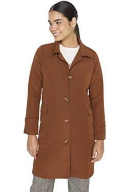 TRENDYOL Damen Trendyol Damen Oversize Straight Flat Webstoff Trenchcoat Coat, Braun, 40 EU von TRENDYOL