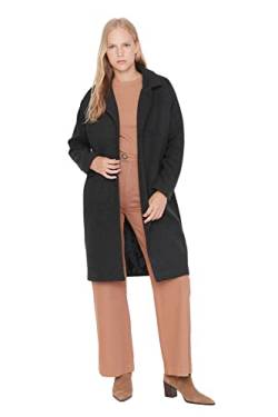 TRENDYOL Damen Trendyol Damen Regular Basic Plain Webstoff Mantel Coat, Anthrazit, 34 EU von TRENDYOL