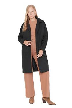 TRENDYOL Damen Trendyol Damen Regular Basic Plain Webstoff Mantel Coat, Anthrazit, 38 EU von TRENDYOL